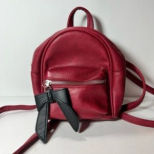 Burgundy red mini backpack